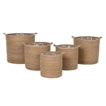 Set de basket Home ESPRIT Naturel Fibre naturelle 37 x 37 x 41 cm (5 Pièces)