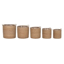 Set de basket Home ESPRIT Naturel Fibre naturelle 37 x 37 x 41 cm (5 Pièces)