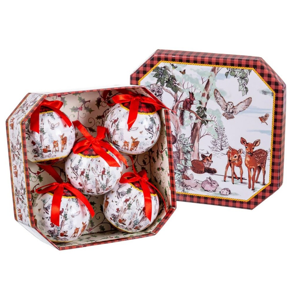 Weihnachtsbaumkugeln Bunt Papier Polyfoam tiere 7,5 x 7,5 x 7,5 cm (5 Stück)