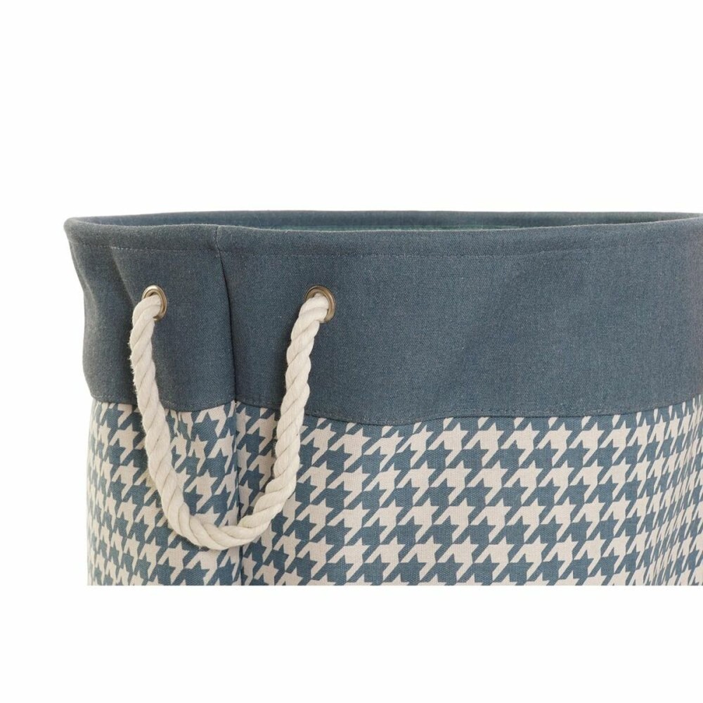 Panier à linge DKD Home Decor Pied de coq Gris Bleu Jaune 45 x 45 x 45 cm (3 Unités)