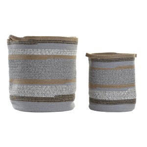 Korb-Set DKD Home Decor Baumwolle Jute (40 x 40 x 45 cm)