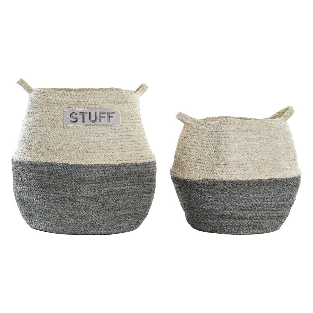 Set de basket DKD Home Decor Fibre naturelle (40 x 40 x 38 cm)