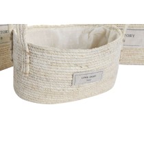 Basket set DKD Home Decor Cotton Fibre (34 x 23 x 20 cm)