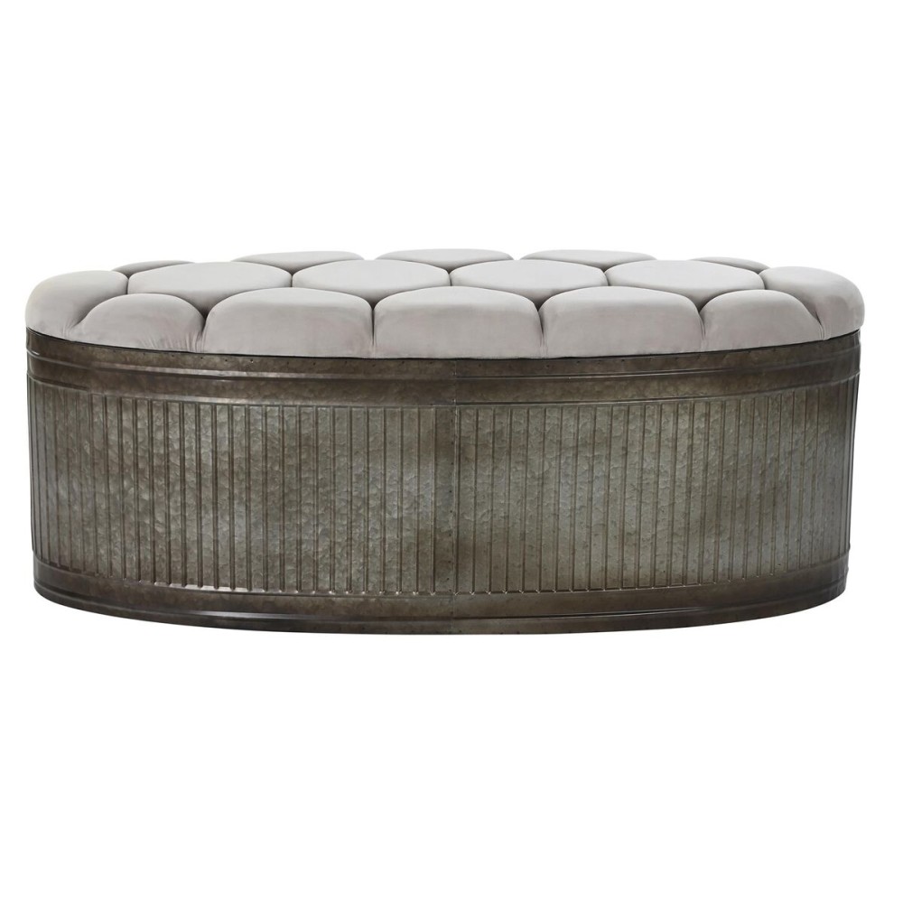 Barhocker DKD Home Decor   Beige Metall Polyester Dunkelbraun (121 x 44 x 47,5 cm)