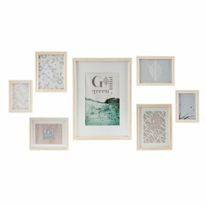 Porte photos mural DKD Home Decor 32,5 x 1,5 x 45 cm Verre Naturel Vert Bois MDF Scandinave