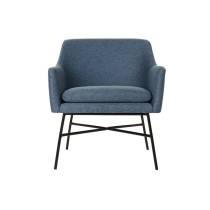 Fauteuil DKD Home Decor Bleu Noir Métal 66 x 62 x 75 cm