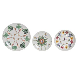 Dinnerware Set DKD Home Decor White Multicolour Porcelain Tropical 18 Pieces