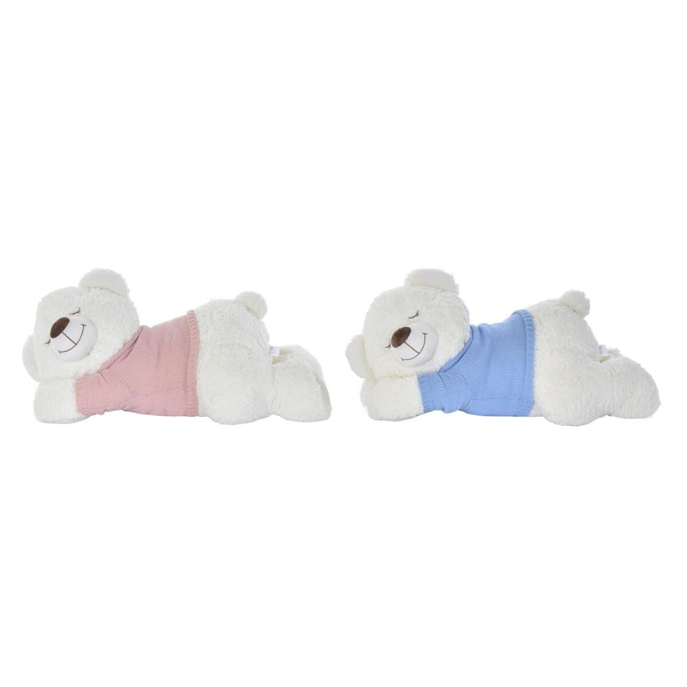 Ours en peluche DKD Home Decor 70 x 30 x 30 cm Bleu Rose Blanc Enfant (2 Unités)