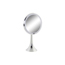 Magnifying Mirror with LED DKD Home Decor Silver Metal 20 x 11 x 37 cm