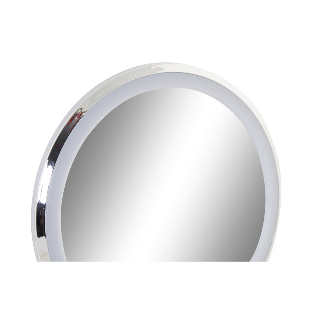 Magnifying Mirror with LED DKD Home Decor Silver Metal 20 x 11 x 37 cm