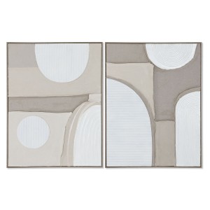 Bild Home ESPRIT Weiß Beige abstrakt Skandinavisch 62 x 3,8 x 82 cm (2 Stück)