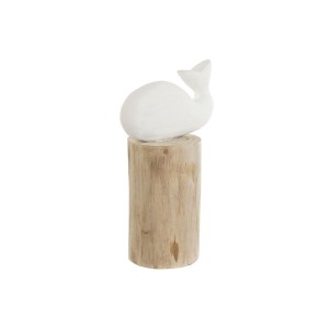 Figurine Décorative Home ESPRIT Blanc Naturel Baleine méditerranéen 17 x 10 x 28 cm