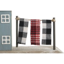 Decorative Figure Home ESPRIT Blue Red Multicolour Houses 25,5 x 9 x 13,5 cm (2 Units)