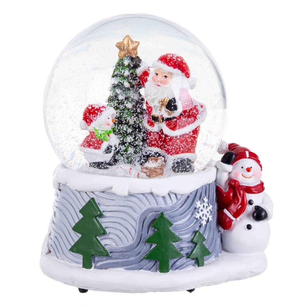 Boule de Noël Multicouleur Verre Polyrésine Père Noël 13 x 10,5 x 14,5 cm