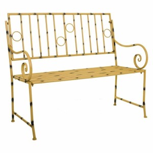 Banc Alexandra House Living Jaune Métal 50 x 92 x 126 cm