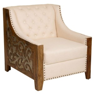 Armchair Alexandra House Living Beige 80 x 80 x 72 cm Upholstery