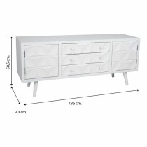 Tiroirs polyvalents Alexandra House Living Blanc Bois d'épicéa Bois MDF 43 x 58 x 136 cm