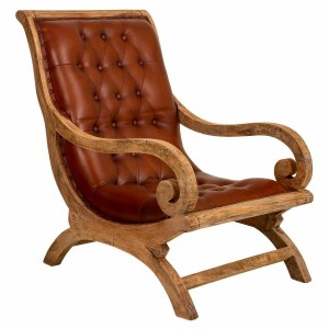 Armchair Alexandra House Living Brown Natural 98 x 94 x 65 cm