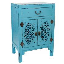 Meuble d'Entrée Alexandra House Living Bleu Bois d'épicéa Bois MDF 32 x 75 x 48 cm