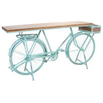 Eingangsbereich Alexandra House Living Bike türkis Holz Eisen 50 x 94 x 198 cm