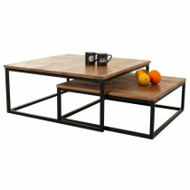 Jeu de 2 tables Alexandra House Living Naturel Fer Bois de manguier 75 x 34 x 75 cm