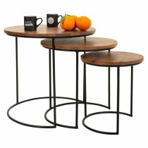 Set of 3 tables Alexandra House Living Natural Iron Mango wood 53 x 54 x 53 cm