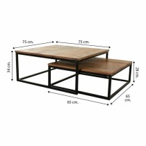 Jeu de 2 tables Alexandra House Living Naturel Fer Bois de manguier 75 x 34 x 75 cm