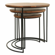 Set of 3 tables Alexandra House Living Natural Iron Mango wood 53 x 54 x 53 cm