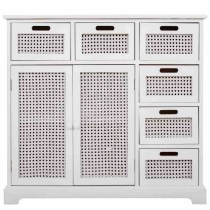 Sideboard Alexandra House Living White Paolownia wood MDF Wood 33 x 78 x 86 cm