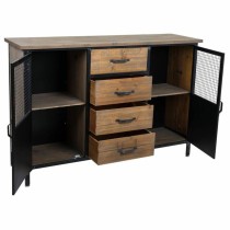 Sideboard Alexandra House Living Black Natural Metal Fir wood 34 x 82 x 120 cm