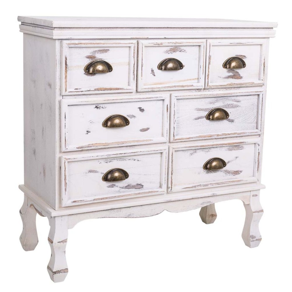 Commode Alexandra House Living Blanc Bois de paulownia 30 x 70 x 70 cm