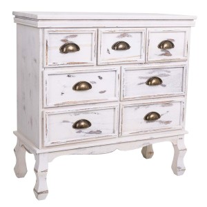 Commode Alexandra House Living Blanc Bois de paulownia 30 x 70 x 70 cm