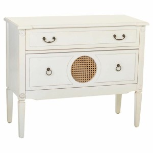 Commode Alexandra House Living Blanc Rotin Bois d'épicéa Bois MDF 72 x 38 x 88 cm