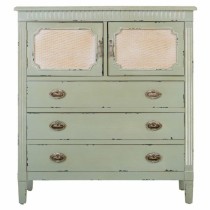 Commode Alexandra House Living Vert Rotin Bois d'épicéa Bois MDF 90 x 36 x 82 cm