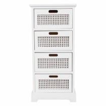 Chest of drawers Alexandra House Living White Cane Paolownia wood MDF Wood 29 x 75 x 35 cm