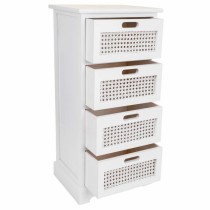 Chest of drawers Alexandra House Living White Cane Paolownia wood MDF Wood 29 x 75 x 35 cm