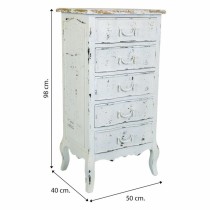 Chest of drawers Alexandra House Living White Fir wood MDF Wood 40 x 98 x 50 cm