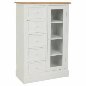 Chest of drawers Alexandra House Living White Natural Paolownia wood MDF Wood 35 x 110 x 72 cm