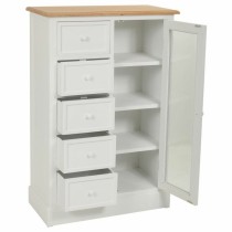 Schubladenschrank Alexandra House Living Weiß natürlich Paulonia-Holz Holz MDF 35 x 110 x 72 cm