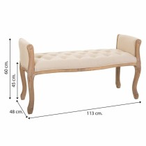 Bench Alexandra House Living Cream Rubber wood 48 x 60 x 113 cm