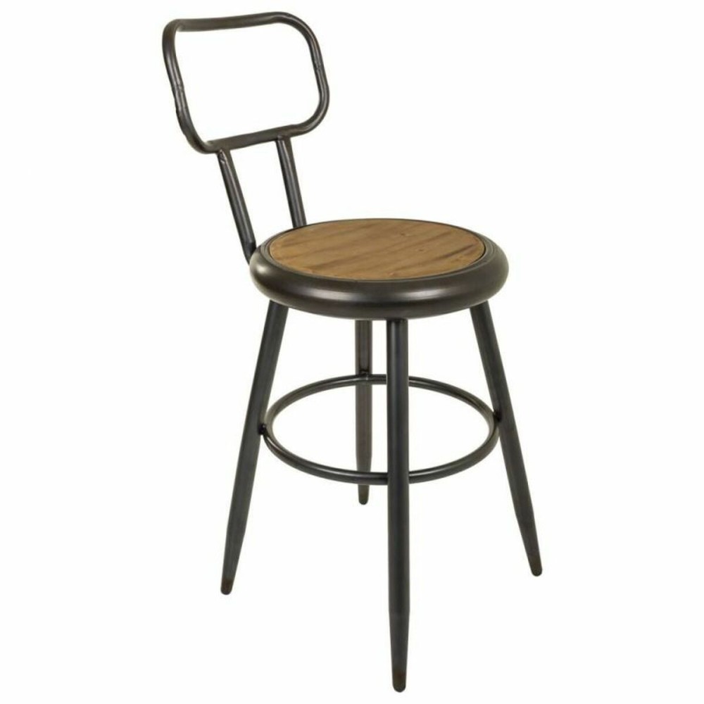 Stool Alexandra House Living Brown Grey Wood Metal 54 x 92 x 42 cm