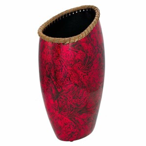 Vase Alexandra House Living Schwarz Rot aus Keramik 17 x 48 x 28 cm