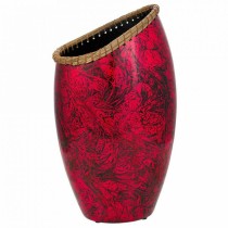 Vase Alexandra House Living Noir Rouge Céramique 17 x 48 x 28 cm