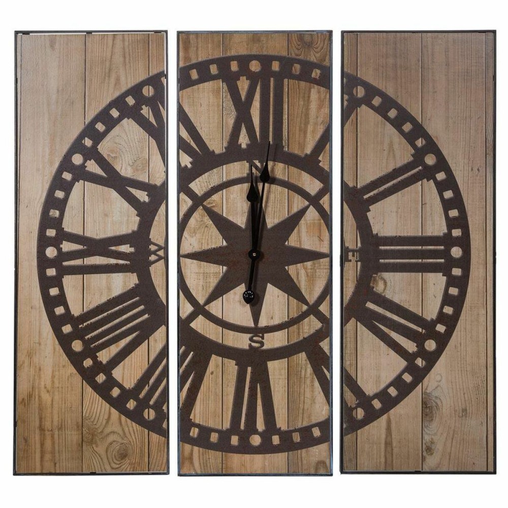 Wall Clock Alexandra House Living Black Iron MDF Wood 90 x 2 x 90 cm