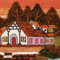 Tapisserie Alexandra House Living Multicouleur Jute 100 x 80 cm rural