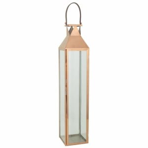 Laterne Alexandra House Living Kupfer Glas Edelstahl 18 x 92 x 19 cm