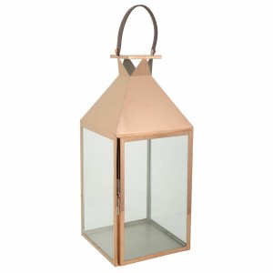 Lantern Alexandra House Living Copper Glass Stainless steel 28 x 66 x 29 cm