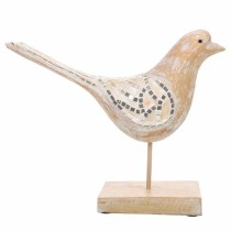 Figurine Décorative Alexandra House Living Blanc Naturel Bois verre Oiseau 26 x 12 x 30 cm