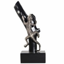 Decorative Figure Alexandra House Living Black Silver Metal Mango wood Lizard 17 x 32 x 13 cm