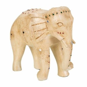 Decorative Figure Alexandra House Living White Mango wood Elephant 11 x 24 x 24 cm